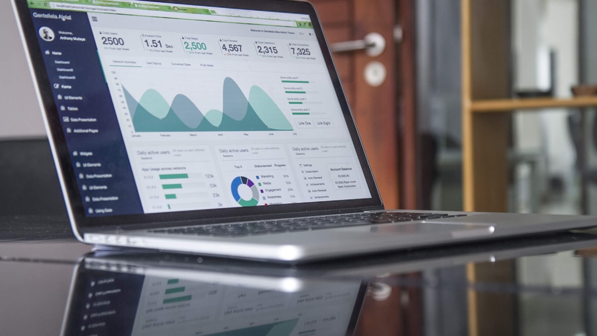 Marketing analytics dashboard with conversion and traffic KPIs